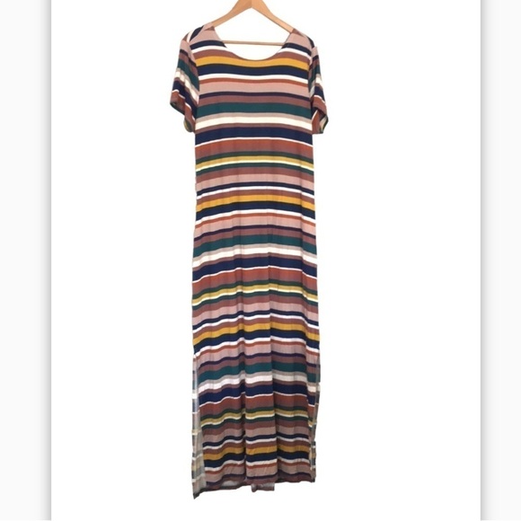 Eloquii Elements Women's Plus Size Striped Maxi Dress with Twist Back sz 18/20 - Picture 4 of 11